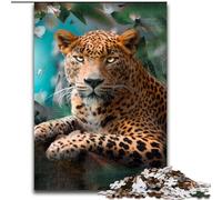 Adult Jigsaw Puzzles 1000 Pieces The Colorful Leopard Made of Wood, Making It A Great Gift for Family Fun 50x75cm Educational Toy for Teenagers, Home Office Decor