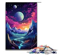 Adult Jigsaw Puzzles 1000 Pieces The Colorful Psychedelia of Cosmic Mountain Home Decoration Puzzle Toys Deal As Gifts for The Whole Family 75x50cm