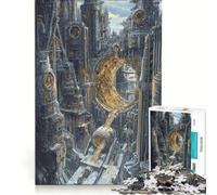 Adult Jigsaw Puzzles 1000 Pieces The Forgotten Clockwork City Relaxing Games Difficult Challenge Enhance Love between Couples 38x52cm