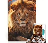 Adult Jigsaw Puzzles 1000 Pieces The Lion in Fall Splendor Relaxing Games Difficult Challenge Enhance Love between Couples 50x75cm