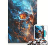 Adult Jigsaw Puzzles 1000 Pieces The Orange And Blue Skull Relaxing Games Difficult Challenge Enhance Love between Couples 38x52cm