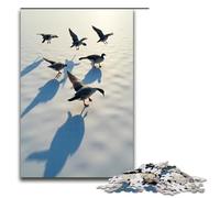 Adult Jigsaw Puzzles 1000 Pieces The Slanting Shadow of Wild Geese Home Decoration Puzzle Toys Deal As Gifts for The Whole Family 1000 PCS(75x50cm)