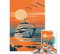 Adult Jigsaw Puzzles 1000 Pieces The Vintage Luxury Yacht Impossible Game Brain Intelligence Challenge Addictive Toys Gifts Birthday For Family Fun (Size 38x52cm)