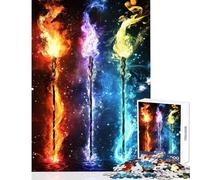 Adult Jigsaw Puzzles 1000 Pieces Three Blazing Spears Brain Teaser Game Tough Challenge Educational Toy Deal As Gifts for The Whole Family (50X75CM)