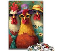 Adult Jigsaw Puzzles 1000 Pieces Three Chickens Teenager Puzzles,Stress Reliever Difficult Challenge Unique Home Decor And Gifts (38x26cm)