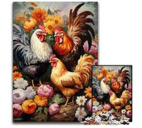 Adult Jigsaw Puzzles 1000 Pieces Three Cocks Wooden Jigsaw Puzzles Family Interactive Game, Brain Teaser Gift, Educational Toy 50X75CM