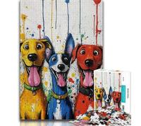 Adult Jigsaw Puzzles 1000 Pieces Three Happy Dogs 1000 Pieces for Adults,Educational Stress Relief Toy Gifts for Friends And Family (size 38x26cm)