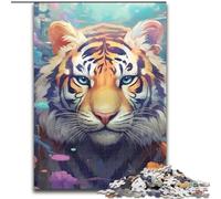 Adult Jigsaw Puzzles 1000 Pieces Tiger Color Puzzle Home Decor Brain Teaser Game for Teenagers & Family Interaction (size : 26x38cm)