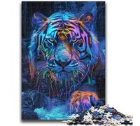 Adult Jigsaw Puzzles 1000 Pieces Tiger in Waterfall Help The Brain Exercise Addictive Toys to Cultivate Patience Perfect Decoration 38x26cm