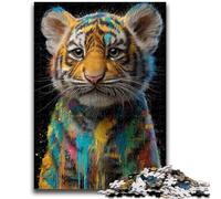 Adult Jigsaw Puzzles 1000 Pieces Tiger Oil Painting Teenager Puzzles,Stress Reliever Difficult Challenge Unique Home Decor And Gifts (75x50cm)
