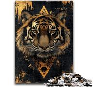 Adult Jigsaw Puzzles 1000 Pieces Tiger Poker Teenager Puzzles,Stress Reliever Difficult Challenge Unique Home Decor And Gifts (75x50cm)