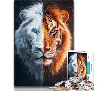 Adult Jigsaw Puzzles 1000 Pieces Tiger Portrait Adult Jigsaw,Stress Reliever Difficult Challenge Unique Home Decor And Gifts 75x50cm