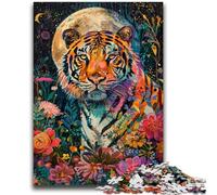 Adult Jigsaw Puzzles 1000 Pieces Tiger Under The Moon for Age 14 Years And over Decompressing Intellectual Educational Toy Great Gift 50x75cm
