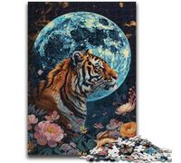 Adult Jigsaw Puzzles 1000 Pieces Tiger Under The Moon Help The Brain Exercise Addictive Toys to Cultivate Patience Perfect Decoration 50x75cm
