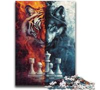 Adult Jigsaw Puzzles 1000 Pieces Tiger Wolf Chess for And from 14 Years And over Play Toys Because It Is Ideal As A Gift for The Whole Family 26x38cm