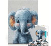 Adult Jigsaw Puzzles 1000 Pieces Tiny Blue Elephant Relaxing Games Difficult Challenge Enhance Love between Couples 38x52cm
