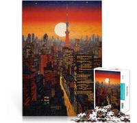 Adult Jigsaw Puzzles 1000 Pieces Tokyo Japan Sunset Made of cardboard,for and from 14 years and over Brain Teaser game Gift of works of art。size:26x38cm/10.24x14.96inch