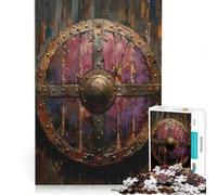 Adult Jigsaw Puzzles 1000 Pieces Traditional Viking Shield Relaxing Games Difficult Challenge Enhance Love between Couples 38x52cm