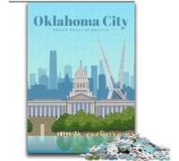 Adult Jigsaw Puzzles 1000 Pieces Travel to Oklahoma City, for And 14 Years And over for Educational Game Challenge Toy Gift for Birthdays 75x100cm
