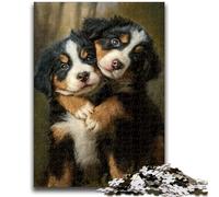 Adult Jigsaw Puzzles 1000 Pieces Two Puppies Puzzles for Teenagers,Stress Reliever Staycation Kill Time Wishlist with Santa Claus (75x50cm)