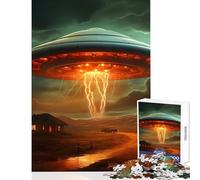 Adult Jigsaw Puzzles 1000 Pieces UFO Abduction Abstract Adult Jigsaw Puzzles Enhance Memory Challenging To Complete Brainteaser Family Games (38x52cm)