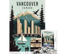 Adult Jigsaw Puzzles 1000 Pieces Vancouver Canada Travel Jigsaw Puzzles for Adults Difficult Challenge Train Your Brain And Hands Family Fun & Game Night (38x26cm)