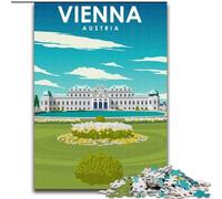Adult Jigsaw Puzzles 1000 Pieces Vienna Austria Travel Art Challenging To Complete But Fun And Humorous with Matching Poster And Trivia Sheet (26x38cm) 1000pcs