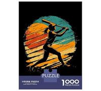 Adult Jigsaw Puzzles 1000 Pieces Vintage Baseball Silhouette Puzzle for Adults Relaxing Games Enhance Memory Birthday Present, Gifts, 52x38cm/1000pcs