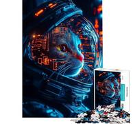Adult Jigsaw Puzzles 1000 Pieces Visionary Cat Astronaut Difficult And Challenge Improve Memory Educational Toy for Ages 14 And over (50x75cm)