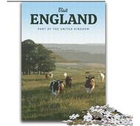 Adult Jigsaw Puzzles 1000 Pieces Visit England, Stress Relief with Fully Interlocking Randomly Shaped Pieces for And 14 Years Old 75x100cm