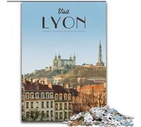 Adult Jigsaw Puzzles 1000 Pieces Visit Lyon, for And 14 Years And over for Educational Game Challenge Toy Gift for Birthdays 26x38cm
