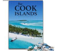 Adult Jigsaw Puzzles 1000 Pieces Visit The Cook Islands, for And 14 Years And over for Educational Game Challenge Toy Gift for Birthdays 50x75cm