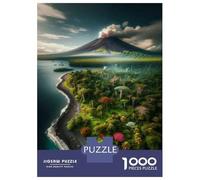 Adult Jigsaw Puzzles 1000 Pieces Volcanic Island Paradise Jigsaws for Adults Brain Teaser Game A Work of Art Educational Challenge 38x26cm/1000pcs