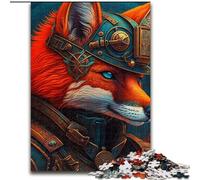 Adult Jigsaw Puzzles 1000 Pieces Warrior Fox 1000-Piece Jigsaw Puzzle for Birthdays, Christmas, Halloween, Thanksgiving, Easter (Size 38x26cm)