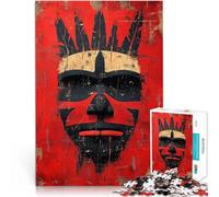 Adult Jigsaw Puzzles 1000 Pieces Warrior Spirit Mask 鈥5Indigenous Tribal Power Lernspielzeug Perfekte Dekoration75x50cm