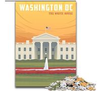 Adult Jigsaw Puzzles 1000 Pieces Washington DC Challenging To Complete But Fun And Humorous with Matching Poster And Trivia Sheet (26x38cm) 1000pcs