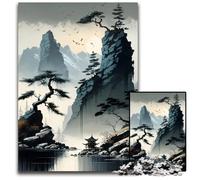 Adult Jigsaw Puzzles 1000 Pieces Watercolor Chinese StyleImpossible Jigsaw Puzzles for Adults Adult Game Gift Family Interactive Game Brain Challenge Gift 1000 PCS(38x26cm)