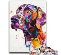 Adult Jigsaw Puzzles 1000 Pieces Watercolor German Shorthaired Pointers Adult Jigsaw,Stress Reliever Difficult Challenge Unique Home Decor And Gifts (50x75cm)