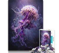 Adult Jigsaw Puzzles 1000 Pieces Watercolor Jellyfish,Decompressing Intellectual Educational Toy Is Ideal As Gifts for The Whole Family (38x26cm)