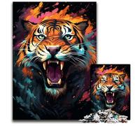 Adult Jigsaw Puzzles 1000 Pieces Watercolor Painting Tiger Impossible Jigsaw Puzzles for Adults Brain Challenge for Teenagers & Home Decor 1000 PCS(75x50cm)