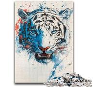 Adult Jigsaw Puzzles 1000 Pieces Watercolor Tiger Help The Brain Exercise Addictive Toys to Cultivate Patience Perfect Decoration 50x75cm