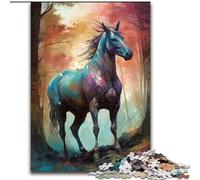 Adult Jigsaw Puzzles 1000 Pieces Watercolour Horse Puzzles for Adults Challenging Brain Teaser for Teenagers, Family Fun, DIY Home Decor Gift size 50x75cm