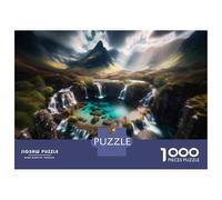 Adult Jigsaw Puzzles 1000 Pieces Waterfall Paradise Nature's Hidden Gem Puzzle for Adults Relax Games But Fun And Humorous Birthday Present, Gifts, 52x38cm/1000pcs