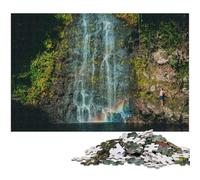 Adult Jigsaw Puzzles 1000 Pieces WaterFall With Rainbow Challenging Puzzles for Mother'S Day Birthdays Christmas 1000 PCS(75x50cm)