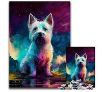 Adult Jigsaw Puzzles 1000 Pieces West Highland White Terrier Puzzles for Adults DIY Decoration, Brain Challenge, for Adult, Family, 26X38CM/10.23x14.96inch