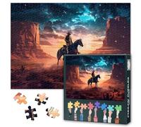 Adult Jigsaw Puzzles 1000 Pieces, Western Cowboy 1000 Piece Puzzle for Adults, Cowboy Jigsaw Puzzles 1000 Pieces, Games Challenging Puzzle Finished Size 19.69x27.56Inch