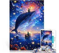 Adult Jigsaw Puzzles 1000 Pieces Whale Boy in Dreamy Sky Made of cardboard for and from 14 years and over Play toys because it is ideal as a gift for the whole family。size:26x38cm/10.24x14.96inch