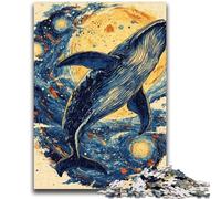 Adult Jigsaw Puzzles 1000 Pieces Whales in The Night Sky Teenager Puzzles,Stress Reliever Difficult Challenge Unique Home Decor And Gifts (38x26cm)