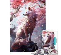 Adult Jigsaw Puzzles 1000 Pieces White Japanese Kitsune Fox Impossible Game Learning Educational Toys Secret Santa Gifts For Family Fun (Size 50x75cm)