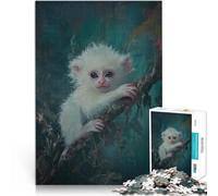 Adult Jigsaw Puzzles 1000 Pieces White Monkey Portrait Denksportaufgabe für Wanddekoration Einzigartige Geburtstags- und Weihnachtsgeschenke75x50cm